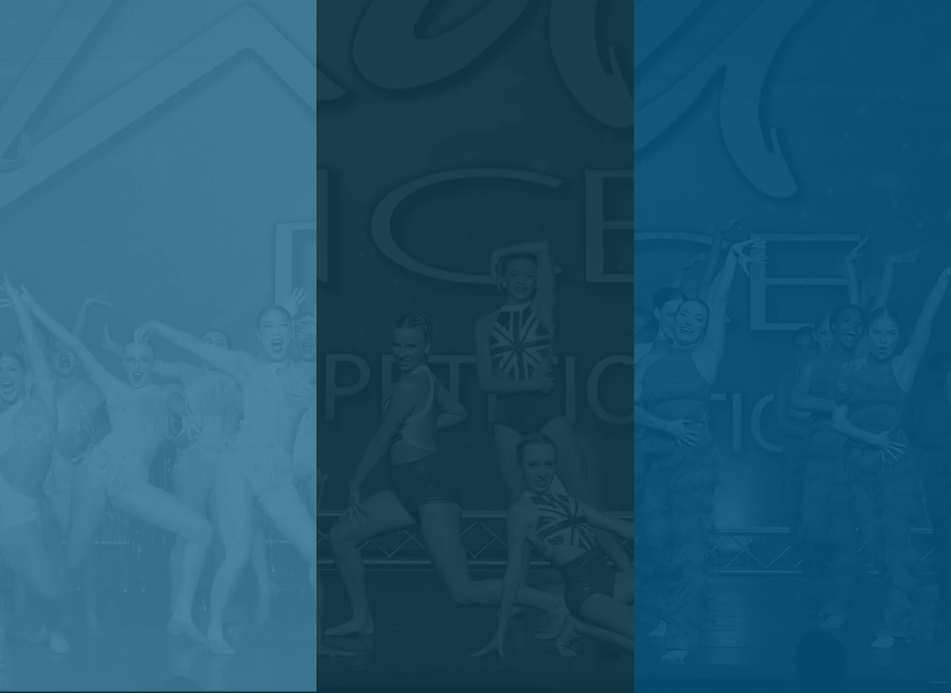 3 split images of dancing groups